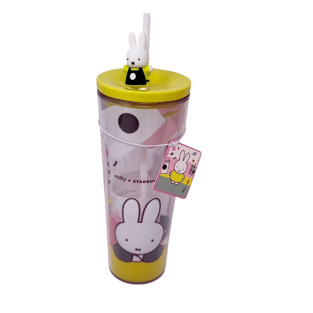 Starbucks x Miffy Bunny 24oz Venti Tumbler Cup Straw Lid Figure NWT Limited